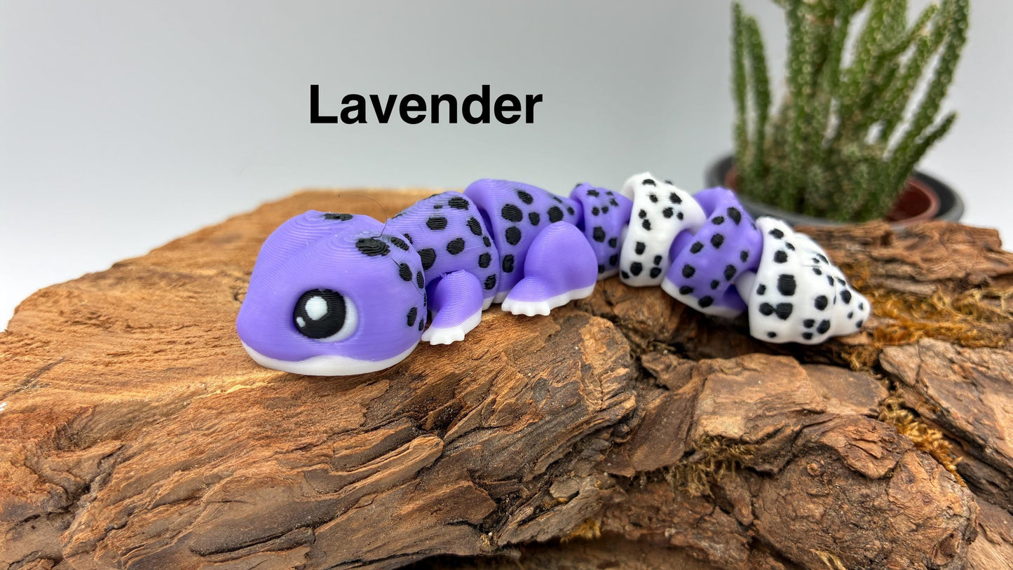 3D-gedruckter beweglicher Gecko – handgemachte Reptilienfigur, verschiedene Farben, Geschenk & Deko, flexi, Wunschfarbe