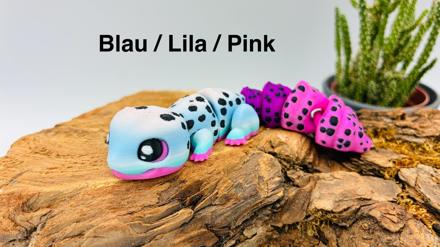 3D-gedruckter beweglicher Gecko – handgemachte Reptilienfigur, verschiedene Farben, Geschenk & Deko, flexi, Wunschfarbe