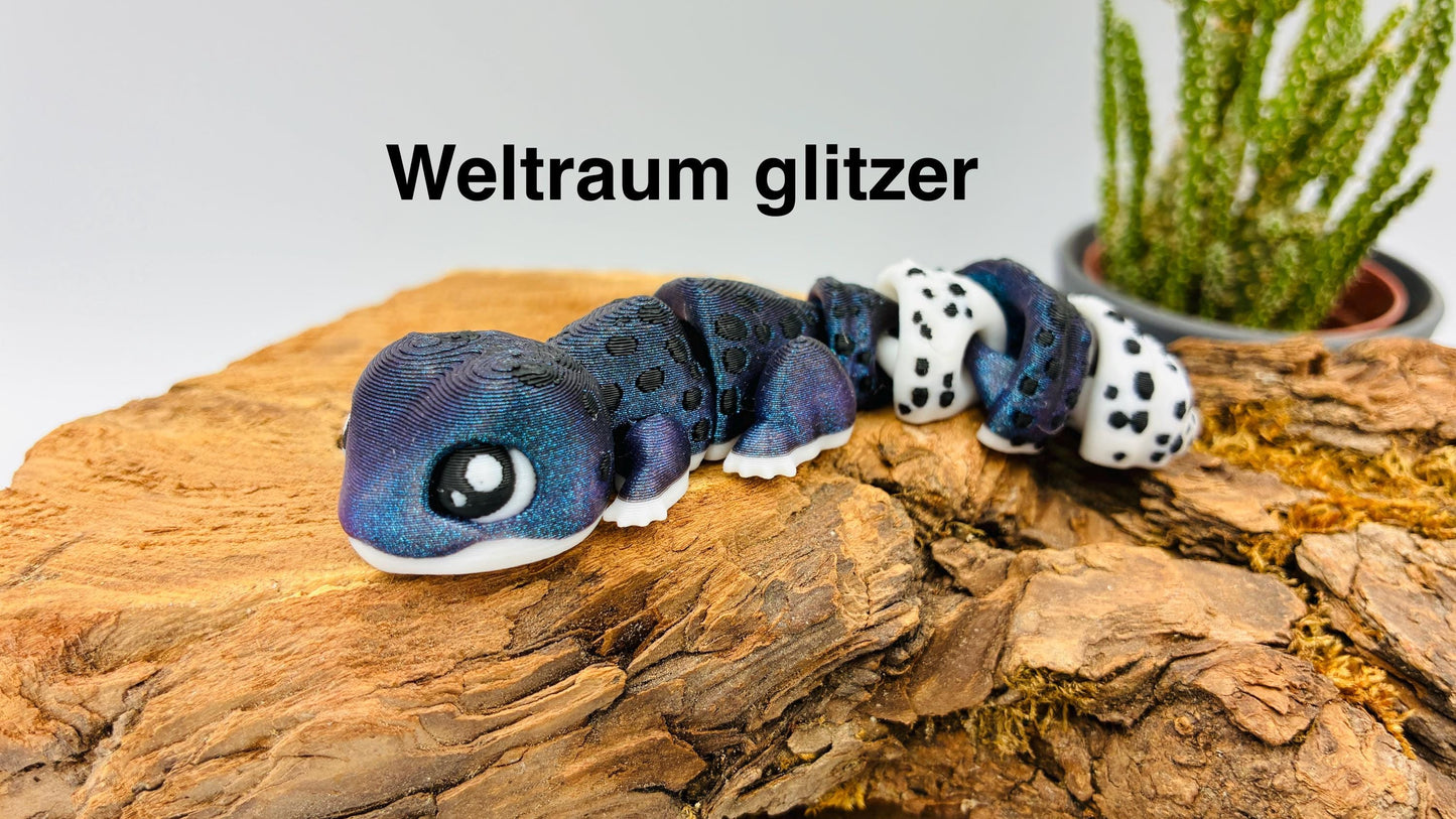 3D-gedruckter beweglicher Gecko – handgemachte Reptilienfigur, verschiedene Farben, Geschenk & Deko, flexi, Wunschfarbe