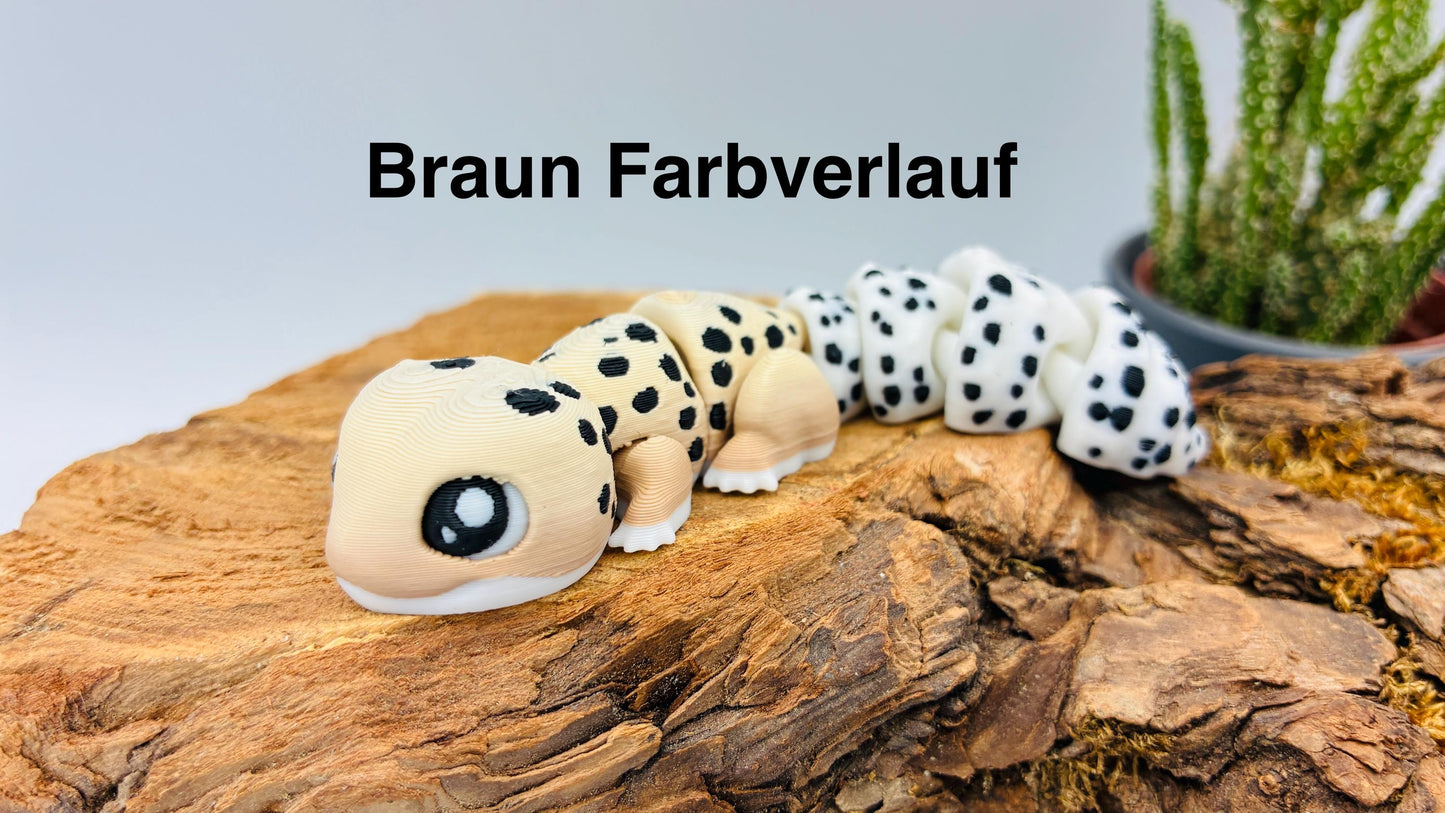 3D-gedruckter beweglicher Gecko – handgemachte Reptilienfigur, verschiedene Farben, Geschenk & Deko, flexi, Wunschfarbe
