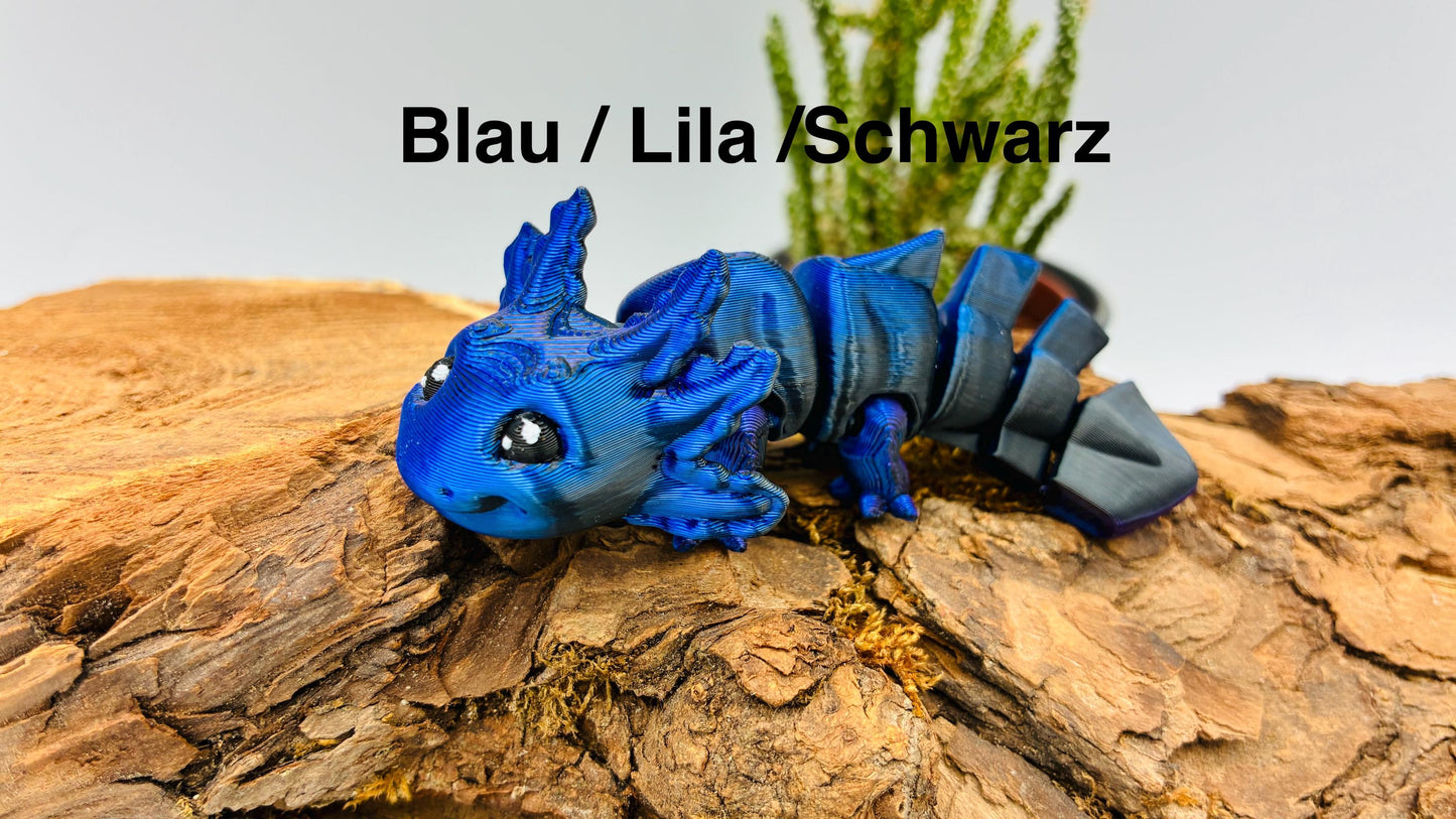 Flexibler Axolotl 3D-Druck Schlüsselanhänger – Leuchtet im Dunkeln, Mehrfarbig, Handgefertigtes Geschenk