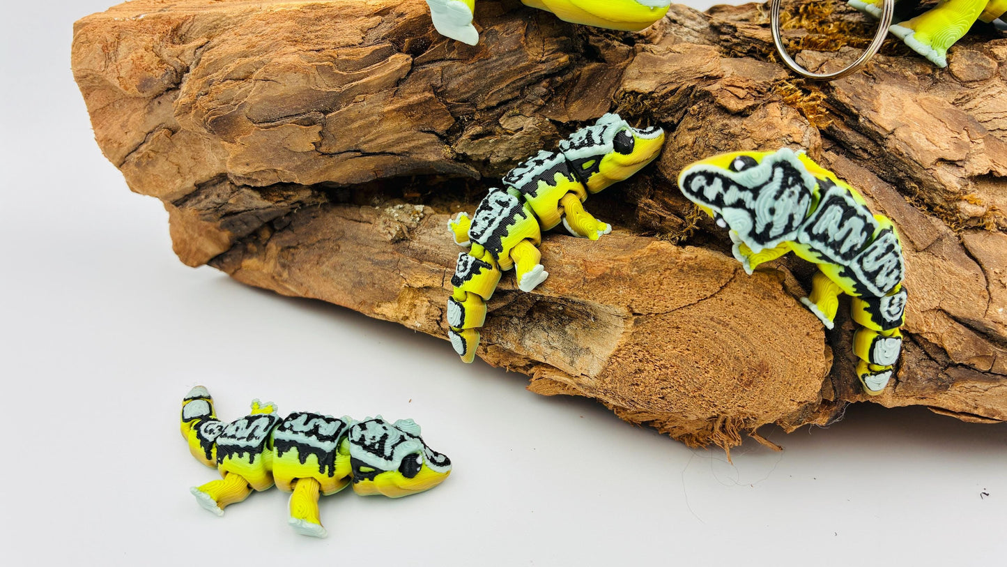 Beweglicher Crested Gecko Kronengecko – 3D-gedruckt | Optional als Schlüsselanhänger | Geschenk für Reptilien-Fans