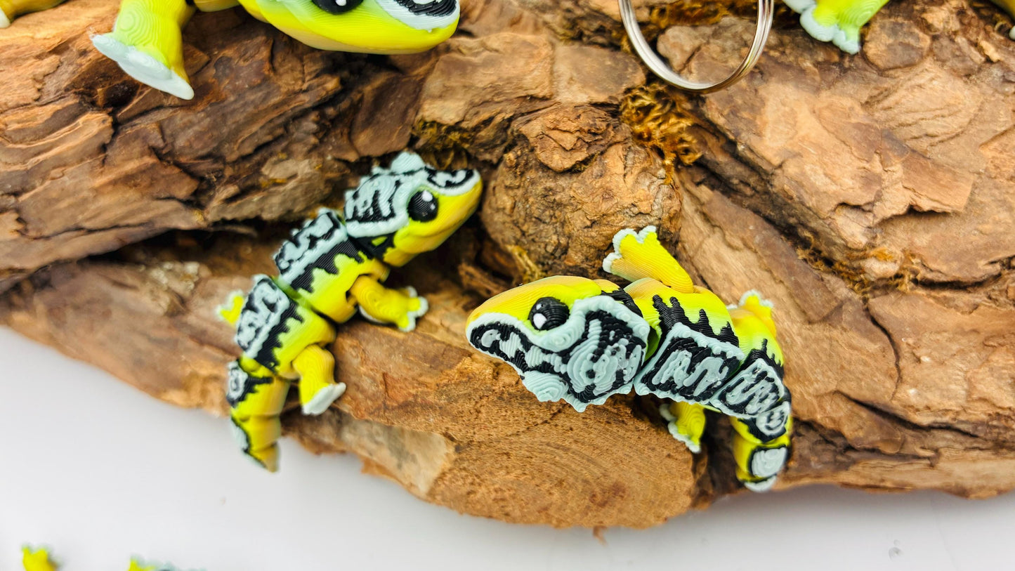 Beweglicher Crested Gecko Kronengecko – 3D-gedruckt | Optional als Schlüsselanhänger | Geschenk für Reptilien-Fans