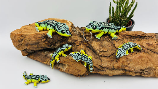 Beweglicher Crested Gecko Kronengecko – 3D-gedruckt | Optional als Schlüsselanhänger | Geschenk für Reptilien-Fans