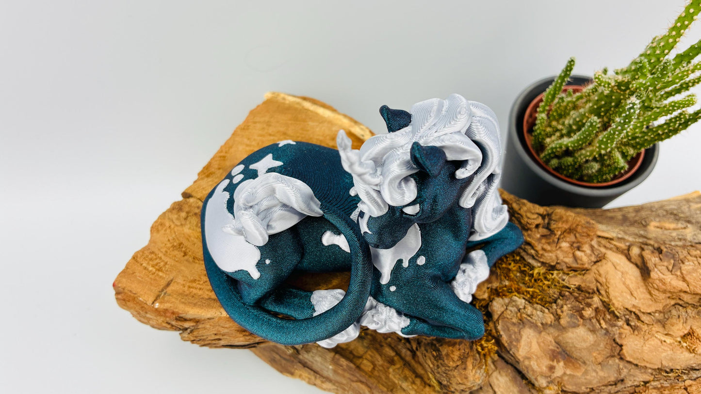 Twilight Einhorn – 3D Stiftehalter & Tischdeko | Mystisch blau/lila Glitzer | Regenbogenfarben für Kinder