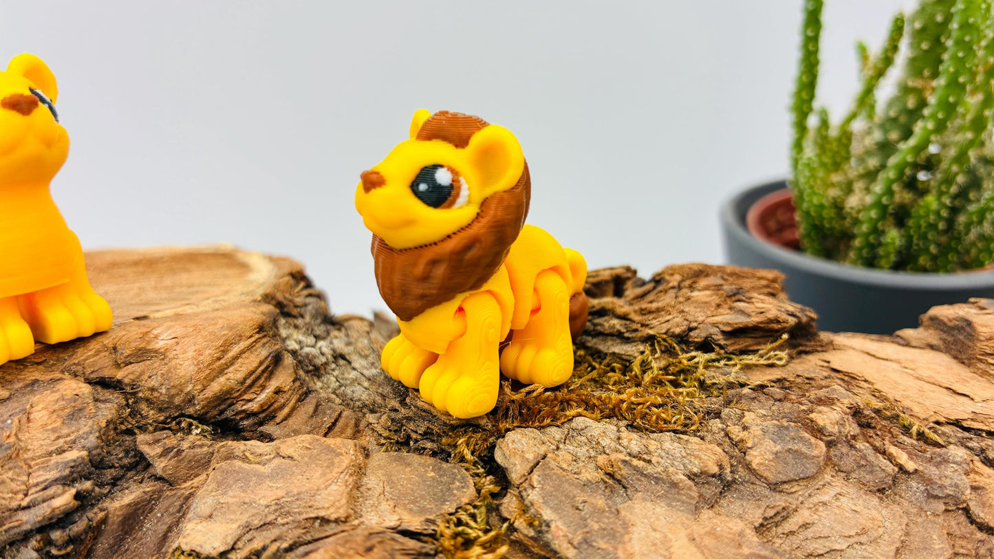 Beweglicher 3D-gedruckter Löwe & Löwin – auch als Baby erhältlich