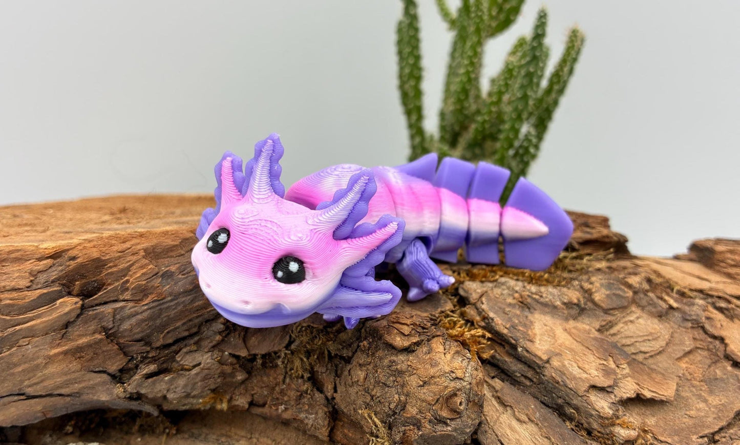 Flexibler Axolotl 3D-Druck Schlüsselanhänger – Leuchtet im Dunkeln, Mehrfarbig, Handgefertigtes Geschenk