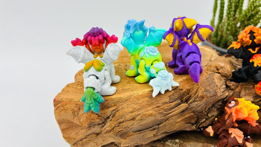 2.) Magische Baby Drachen – Bewegliche 3D-Druck Figuren (6 Elemente)