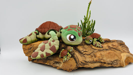 Bewegliche 3D-gedruckte Wasserschildkröte – inspiriert von „Squirt“-Stil / Findet Nemo Look – kleine Meeresschildkröte, handgemacht