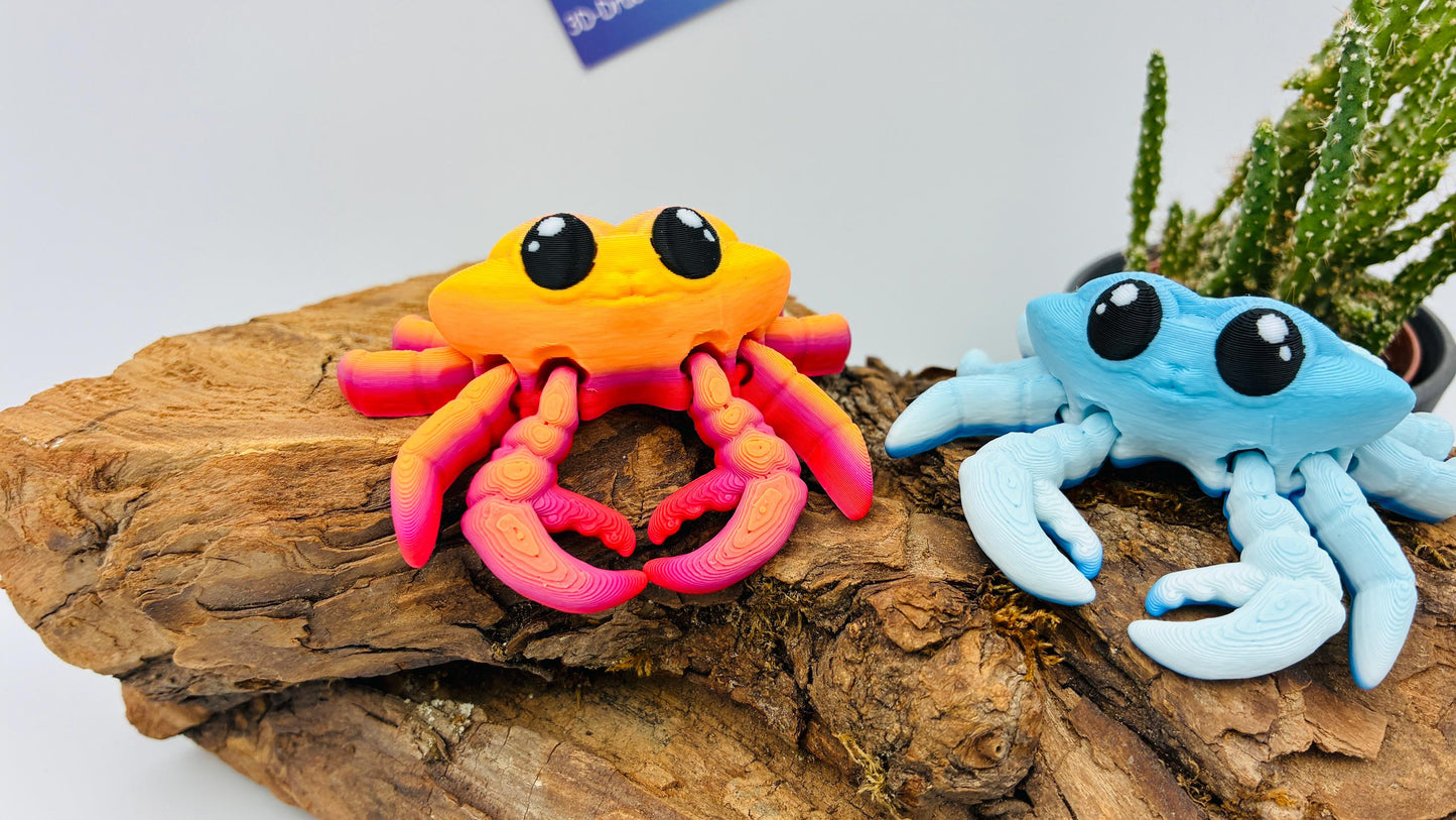 Bewegliche 3D gedruckte Krabbe – maritime Deko, Flexi Krebs Tier, Geschenk für Meeresliebhaber