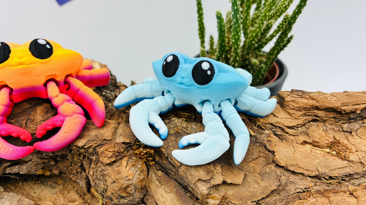 Bewegliche 3D gedruckte Krabbe – maritime Deko, Flexi Krebs Tier, Geschenk für Meeresliebhaber