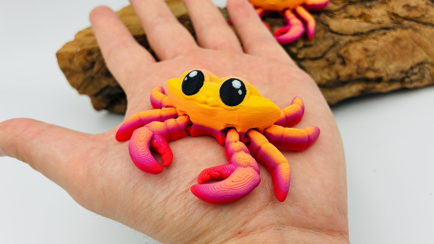 Bewegliche 3D gedruckte Krabbe – maritime Deko, Flexi Krebs Tier, Geschenk für Meeresliebhaber