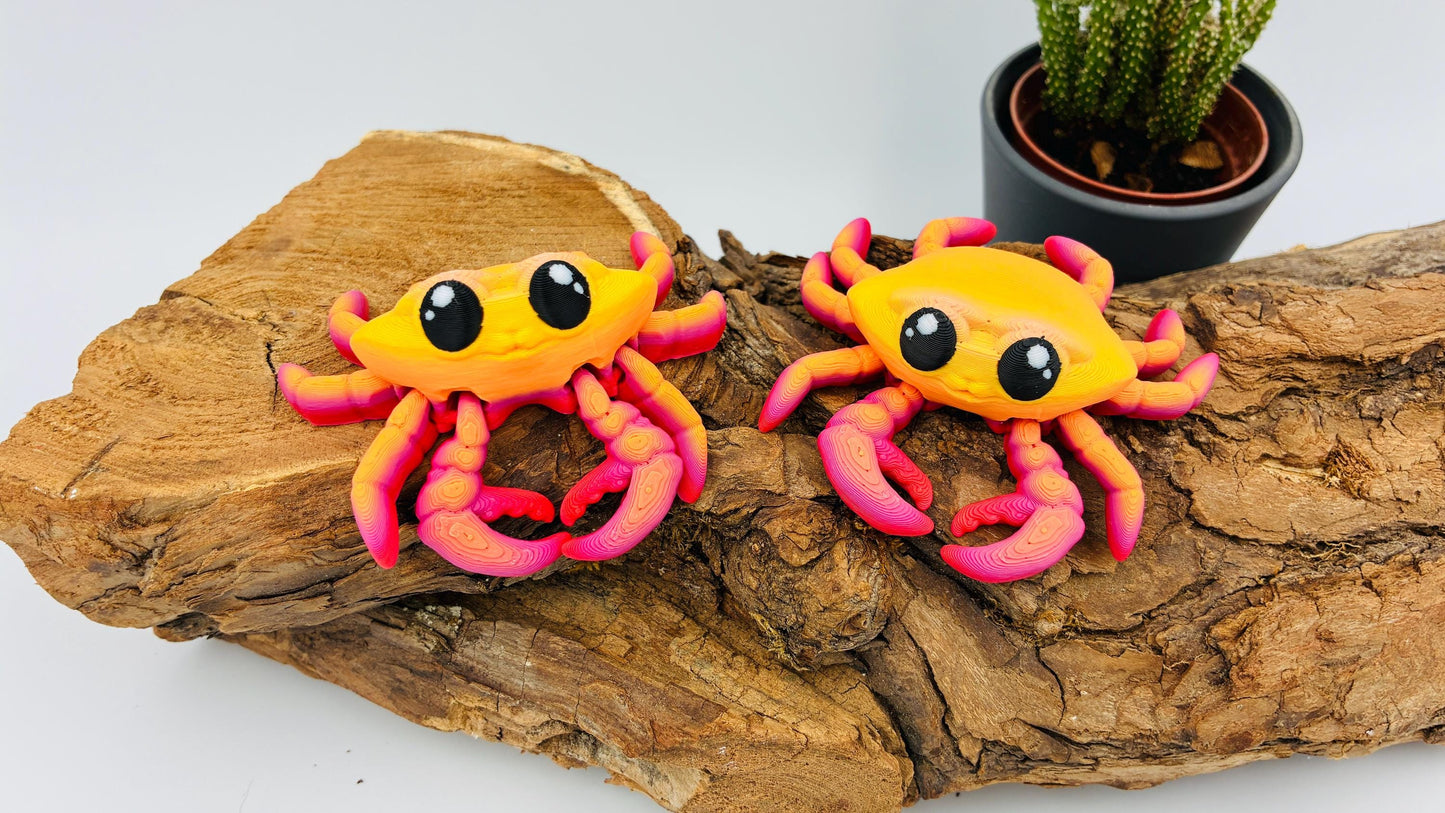 Bewegliche 3D gedruckte Krabbe – maritime Deko, Flexi Krebs Tier, Geschenk für Meeresliebhaber