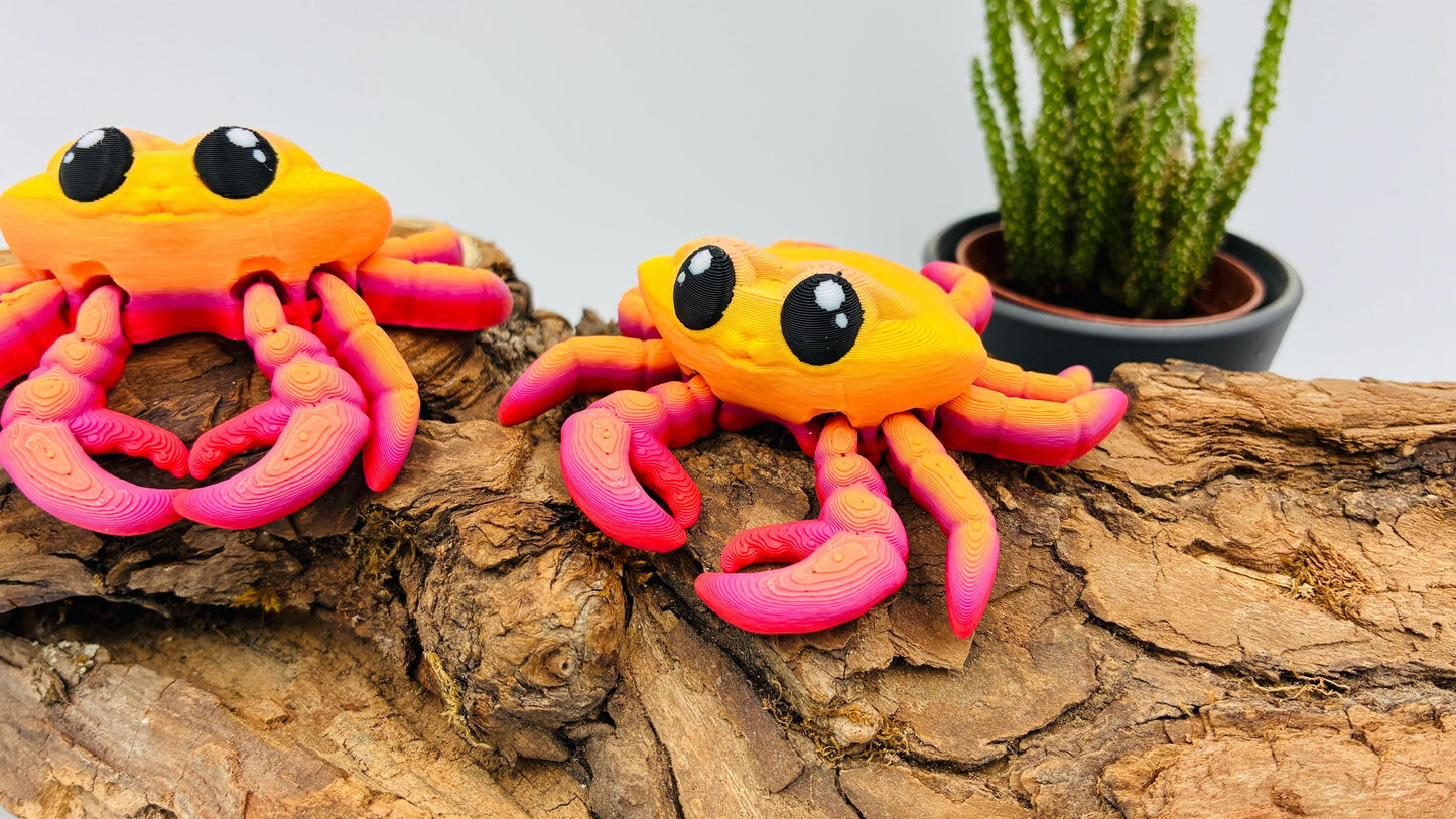 Bewegliche 3D gedruckte Krabbe – maritime Deko, Flexi Krebs Tier, Geschenk für Meeresliebhaber
