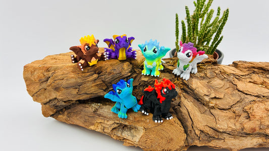 2.) Magische Baby Drachen – Bewegliche 3D-Druck Figuren (6 Elemente)