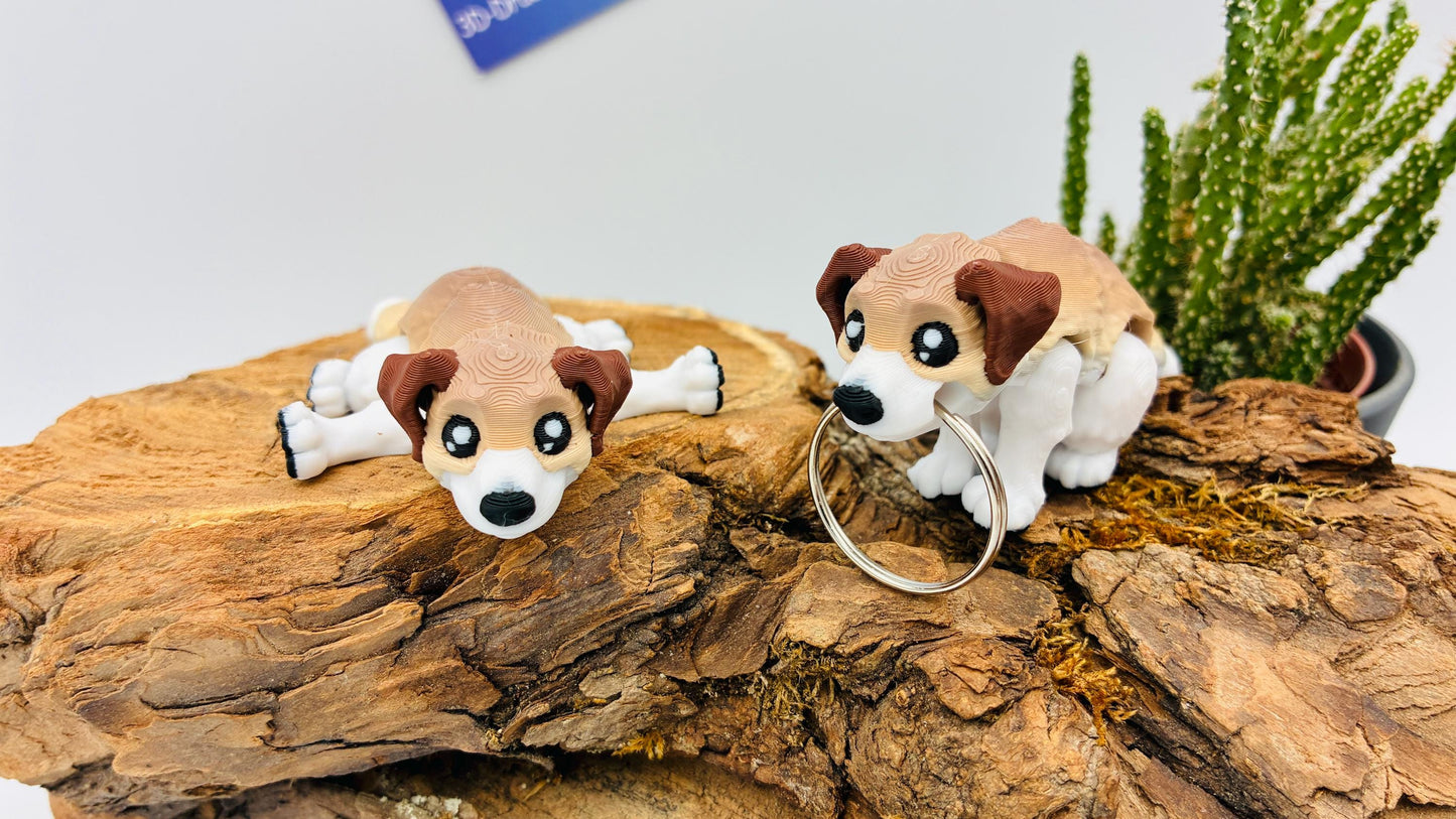3D-gedruckter Flexi Hund – Beweglich & niedlich | Optional als Schlüsselanhänger erhältlich!