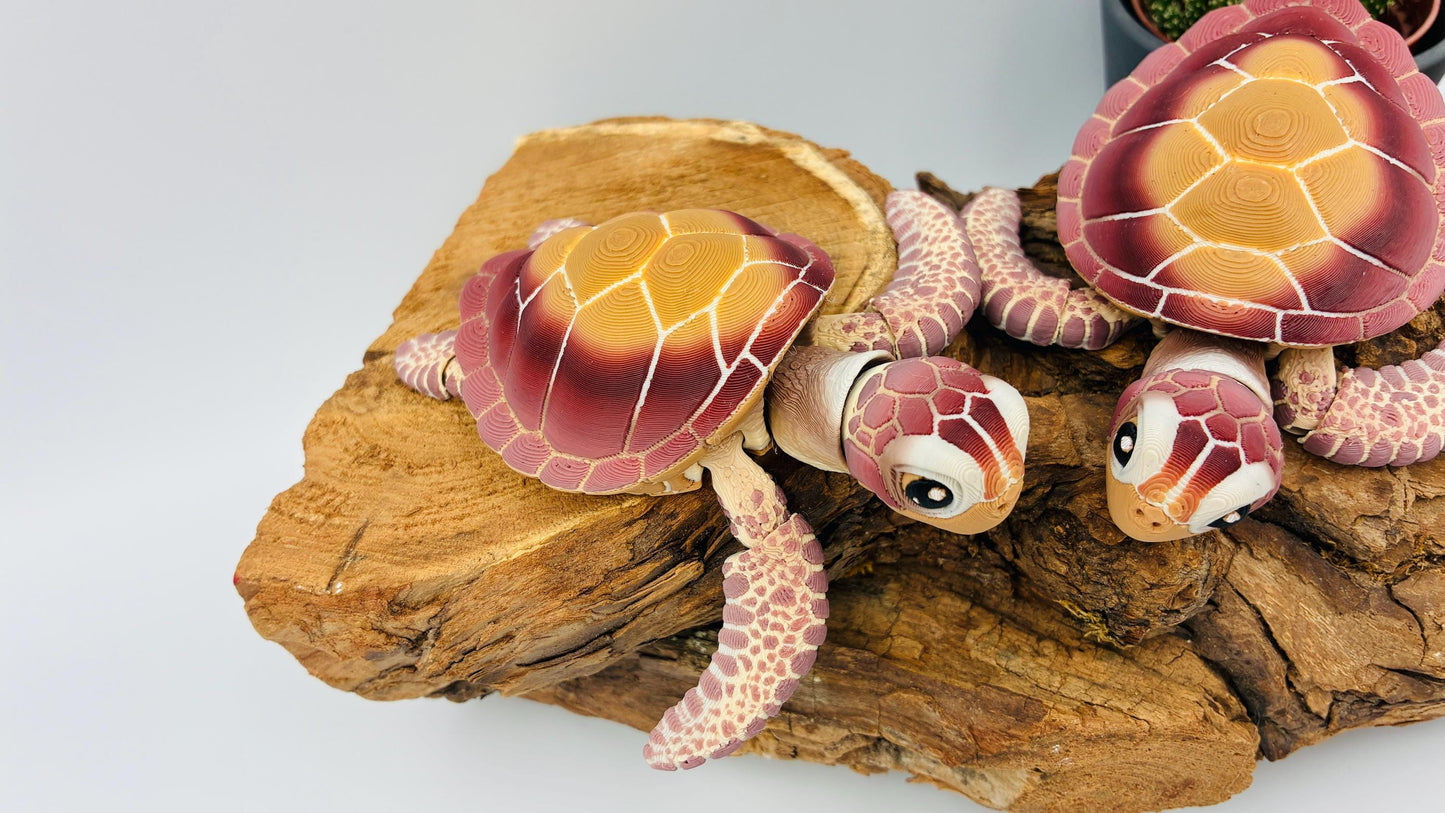 Realistische bewegliche 3D‑gedruckte Meeresschildkröte – Detailreich, flexibel, ideal für Deko & Sammler