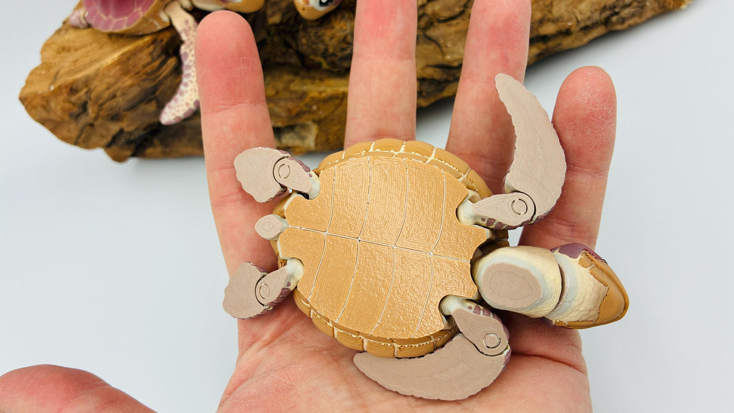 Realistische bewegliche 3D‑gedruckte Meeresschildkröte – Detailreich, flexibel, ideal für Deko & Sammler