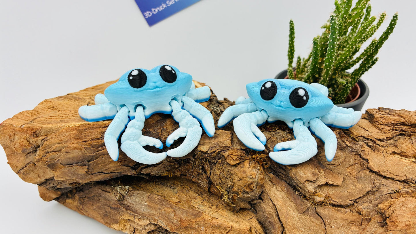 Bewegliche 3D gedruckte Krabbe – maritime Deko, Flexi Krebs Tier, Geschenk für Meeresliebhaber