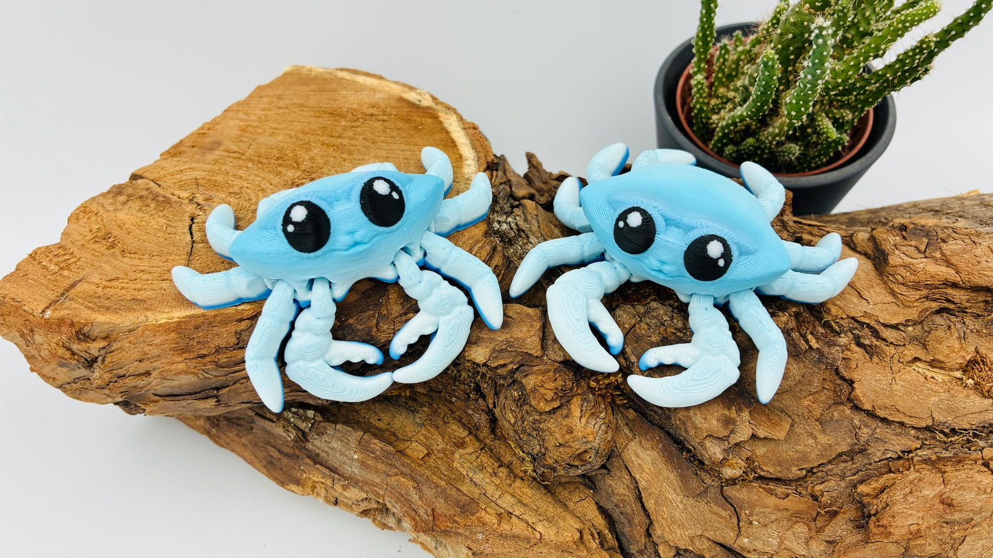 Bewegliche 3D gedruckte Krabbe – maritime Deko, Flexi Krebs Tier, Geschenk für Meeresliebhaber