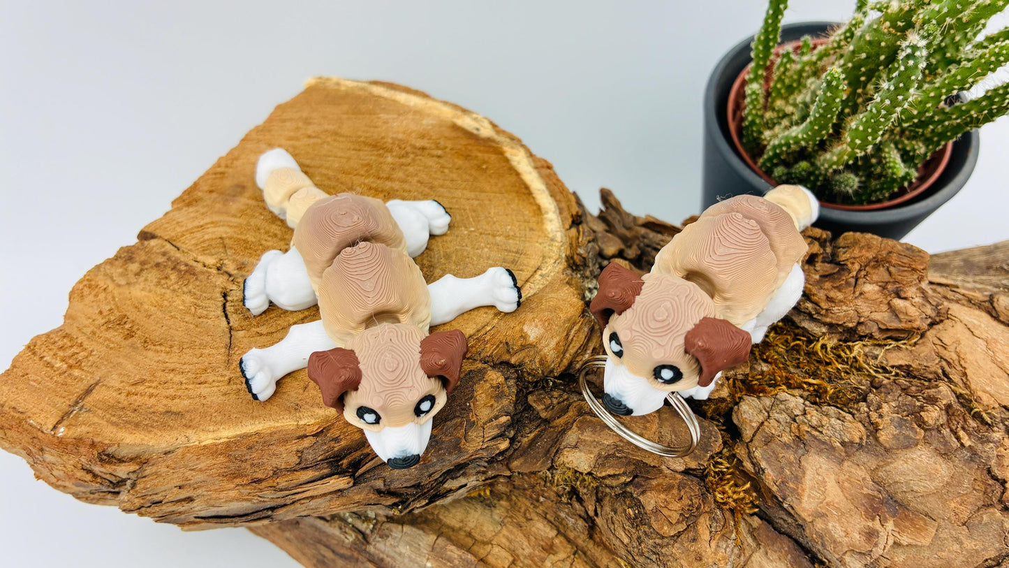 3D-gedruckter Flexi Hund – Beweglich & niedlich | Optional als Schlüsselanhänger erhältlich!