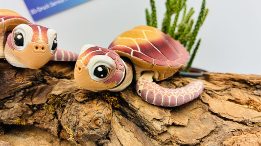 Realistische bewegliche 3D‑gedruckte Meeresschildkröte – Detailreich, flexibel, ideal für Deko & Sammler