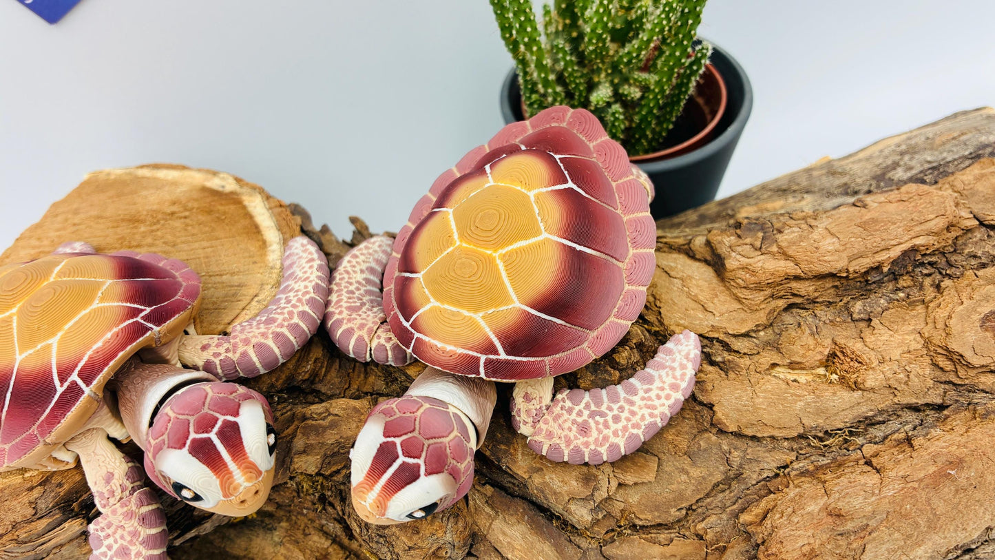 Realistische bewegliche 3D‑gedruckte Meeresschildkröte – Detailreich, flexibel, ideal für Deko & Sammler