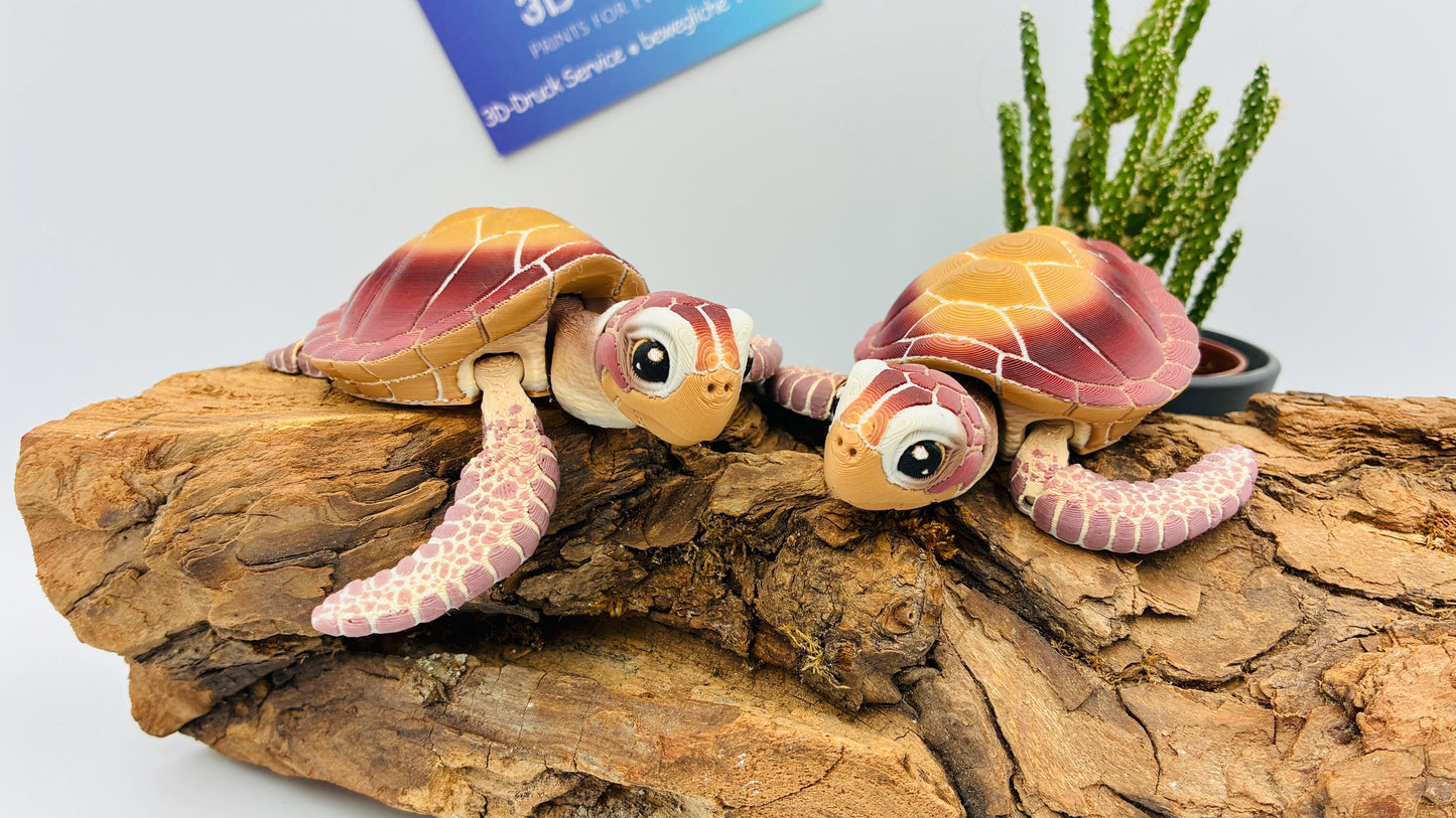 Realistische bewegliche 3D‑gedruckte Meeresschildkröte – Detailreich, flexibel, ideal für Deko & Sammler