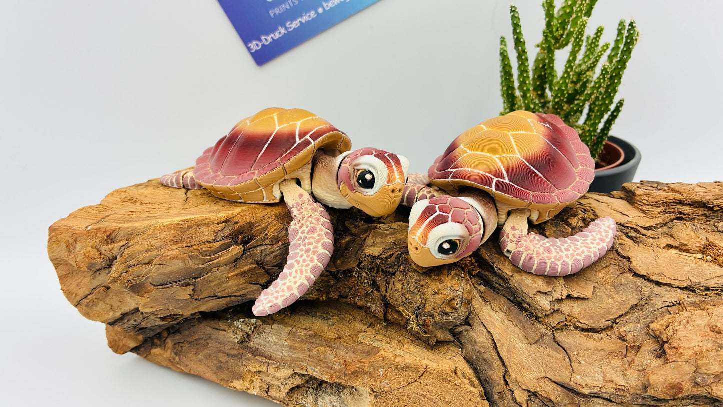 Realistische bewegliche 3D‑gedruckte Meeresschildkröte – Detailreich, flexibel, ideal für Deko & Sammler