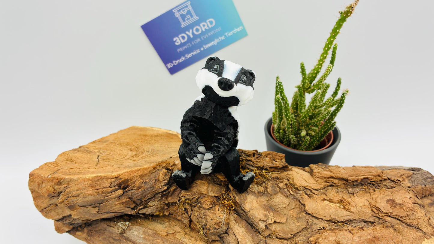 Unser Dachs – Bewegliche 3D-gedruckter Waldbewohner | Dekoration & Sammlerstück