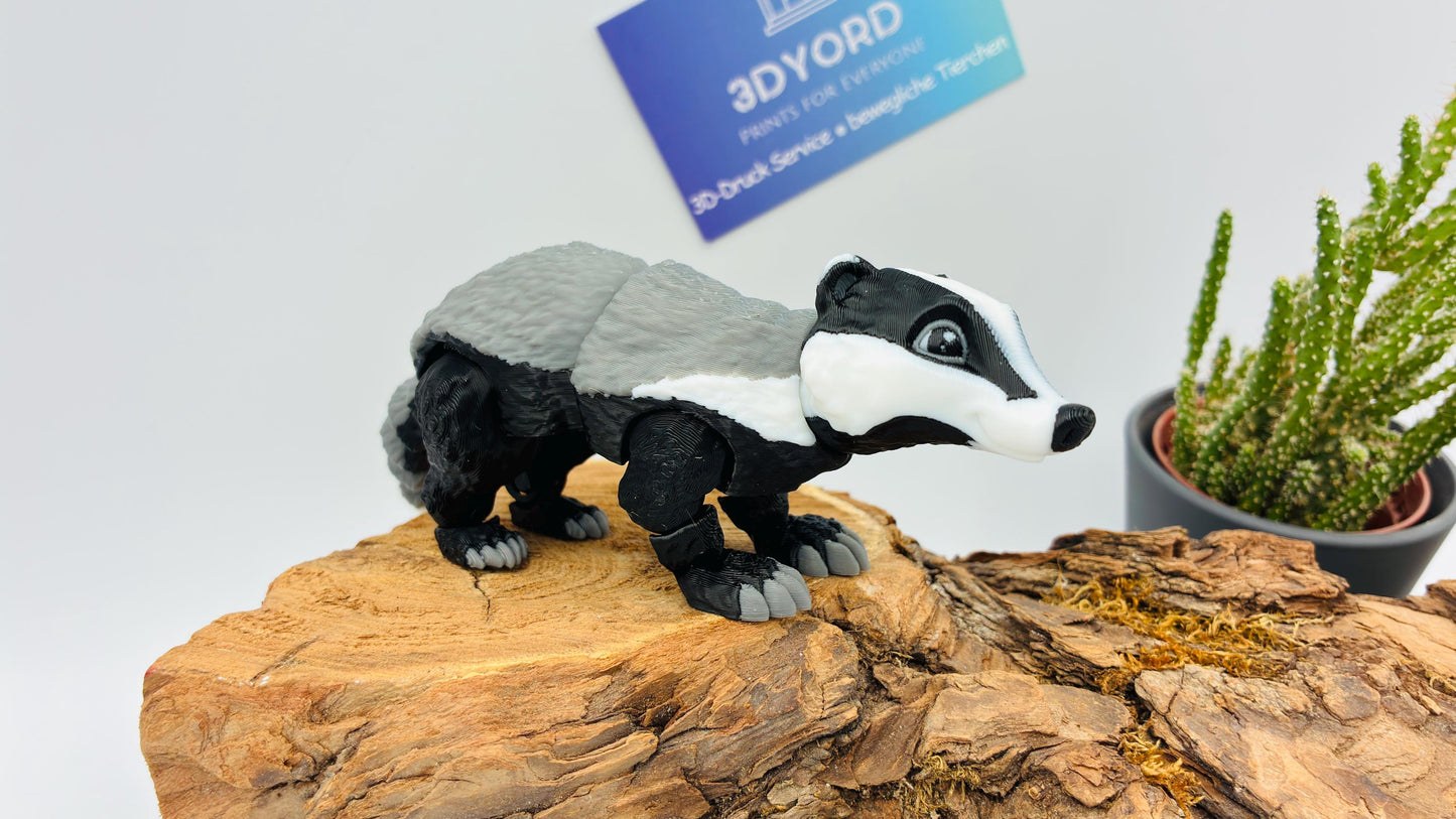 Unser Dachs – Bewegliche 3D-gedruckter Waldbewohner | Dekoration & Sammlerstück