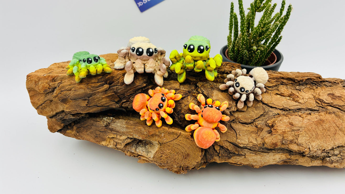 3D gedruckte bewegliche Spinne „Lucas“ – Flexi Toy – 2 Größen (mit Magnet) – PLA Figur – Halloween & Deko