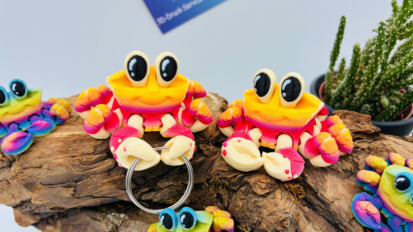 Bewegliche 3D gedruckte Krabbe – maritime Deko, Flexi Krebs Tier, Magnetisch