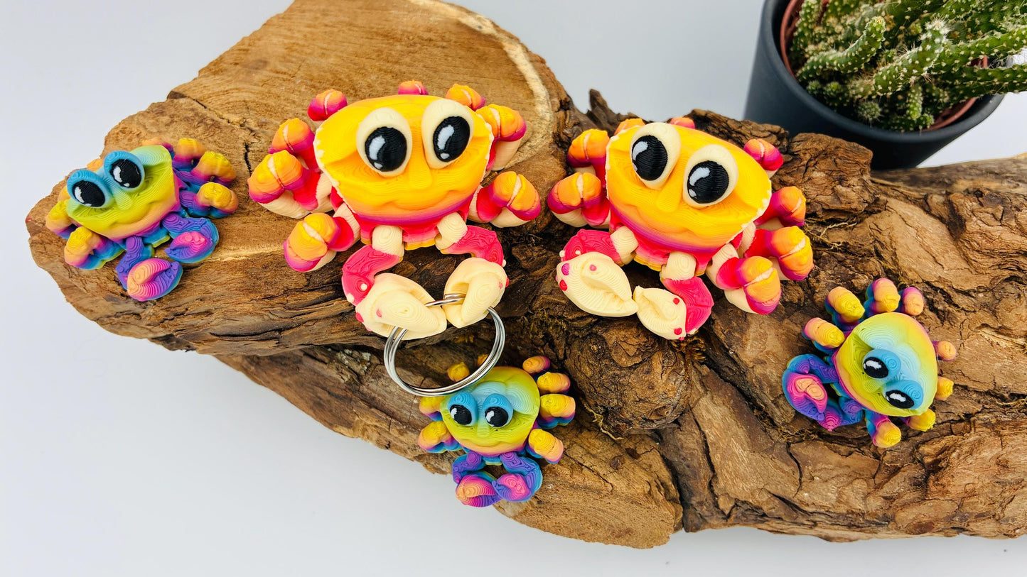 Bewegliche 3D gedruckte Krabbe – maritime Deko, Flexi Krebs Tier, Magnetisch