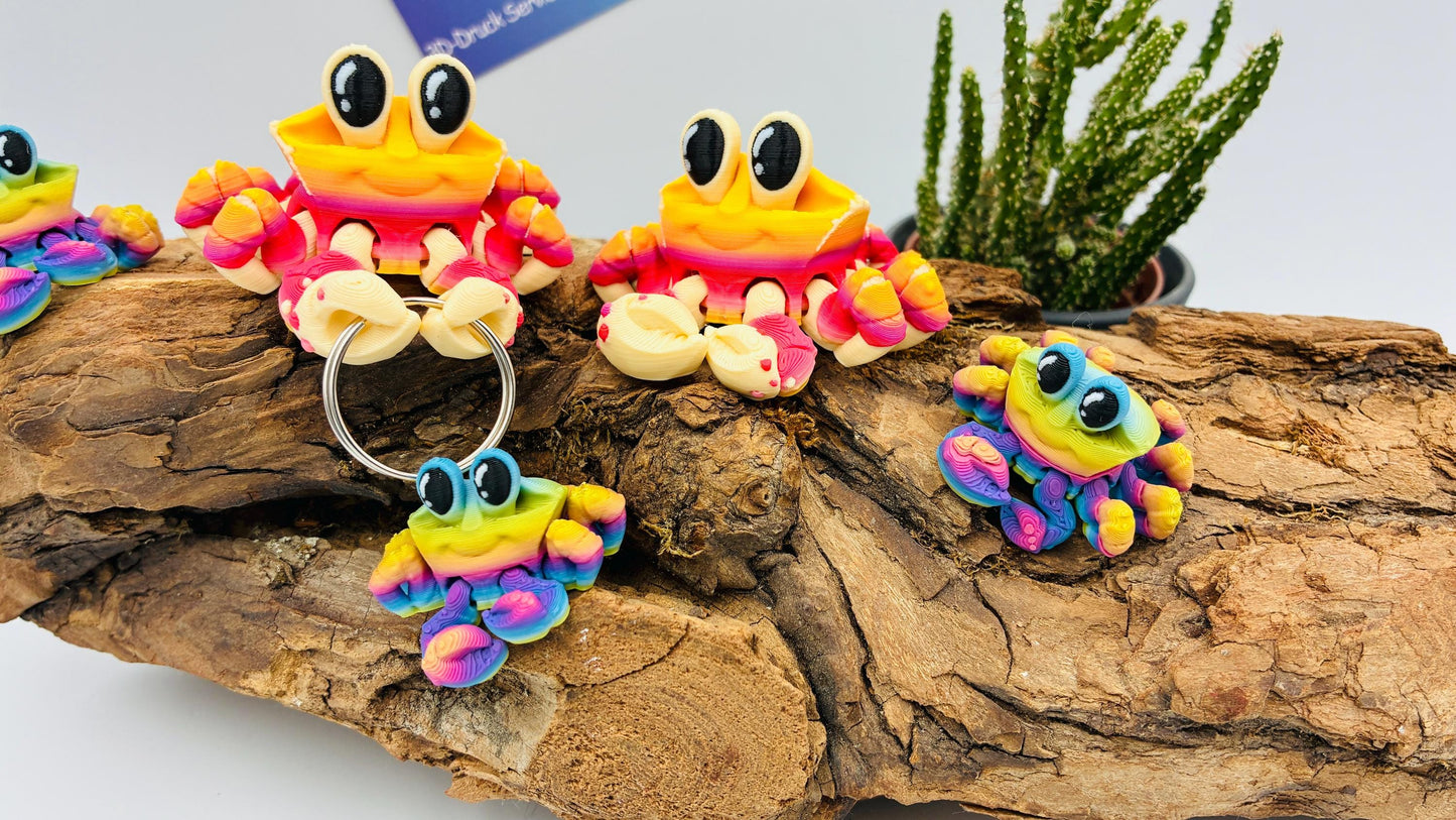 Bewegliche 3D gedruckte Krabbe – maritime Deko, Flexi Krebs Tier, Magnetisch