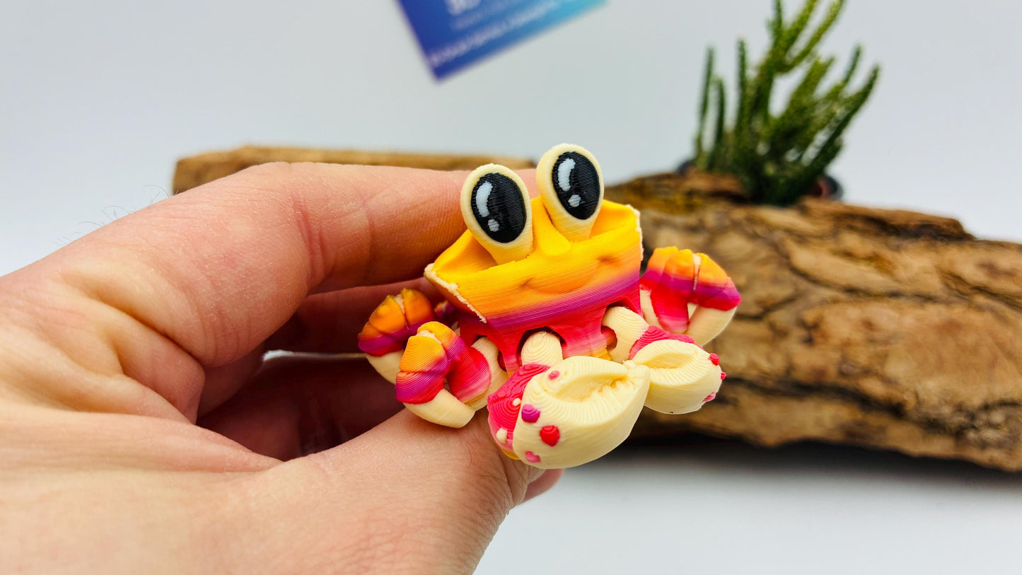 Bewegliche 3D gedruckte Krabbe – maritime Deko, Flexi Krebs Tier, Magnetisch