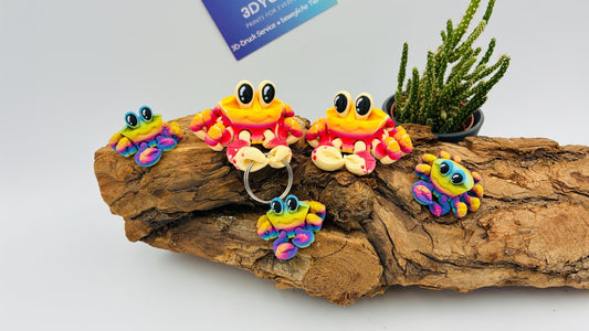 Bewegliche 3D gedruckte Krabbe – maritime Deko, Flexi Krebs Tier, Magnetisch