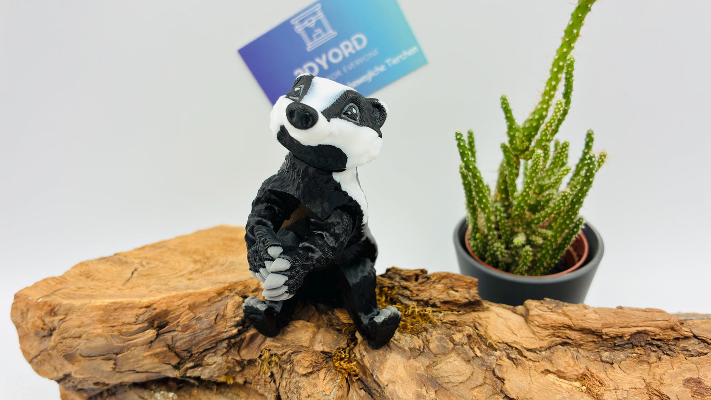 Unser Dachs – Bewegliche 3D-gedruckter Waldbewohner | Dekoration & Sammlerstück