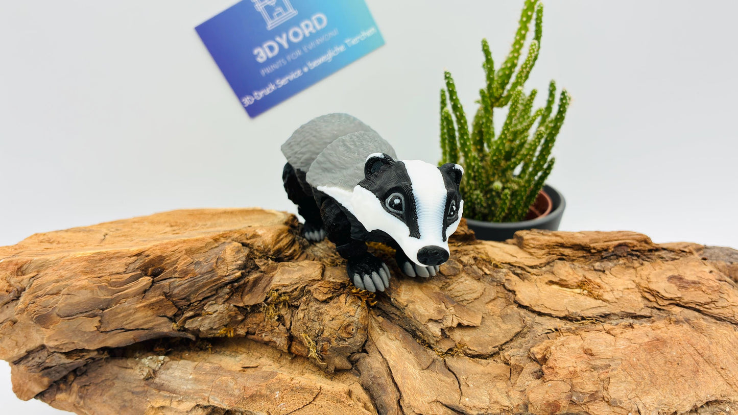 Unser Dachs – Bewegliche 3D-gedruckter Waldbewohner | Dekoration & Sammlerstück