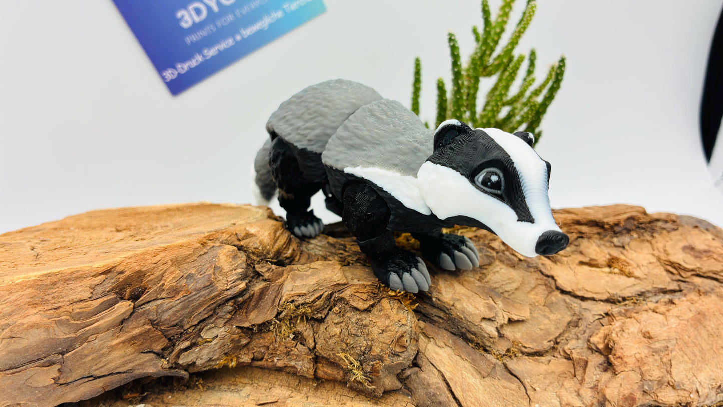 Unser Dachs – Bewegliche 3D-gedruckter Waldbewohner | Dekoration & Sammlerstück