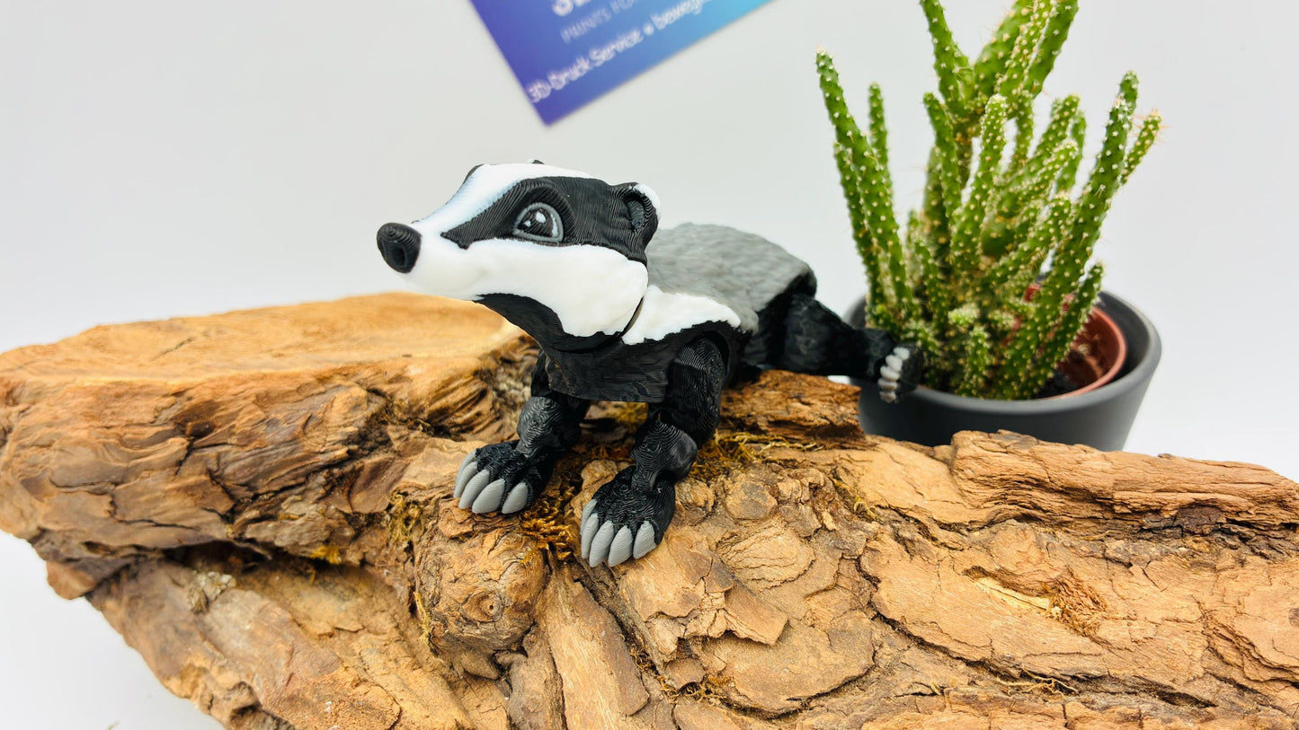 Unser Dachs – Bewegliche 3D-gedruckter Waldbewohner | Dekoration & Sammlerstück