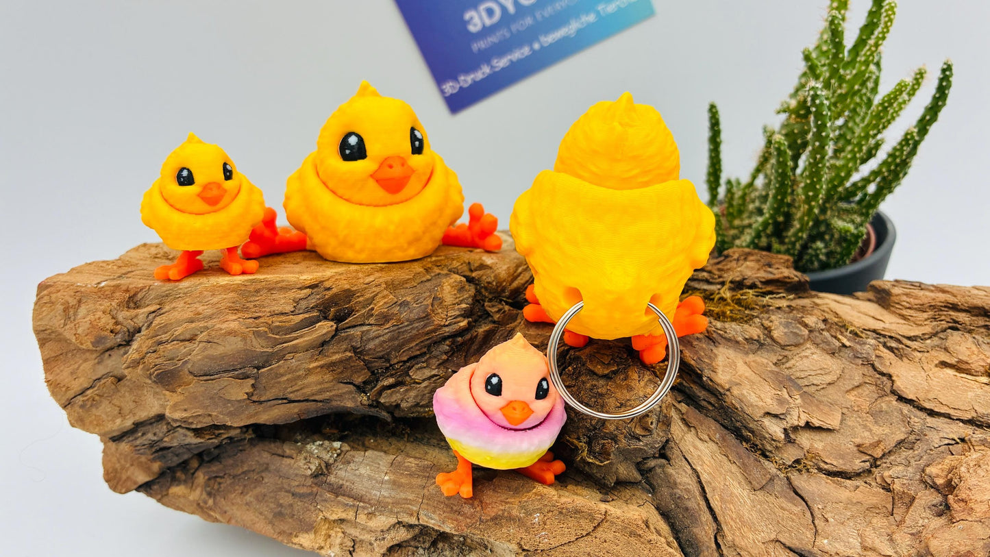 3D Gedrucktes Bewegliches Küken – Flexi Küken – Optional mit Ei – Süße Dekoration / Geschenk / Sammelfigur