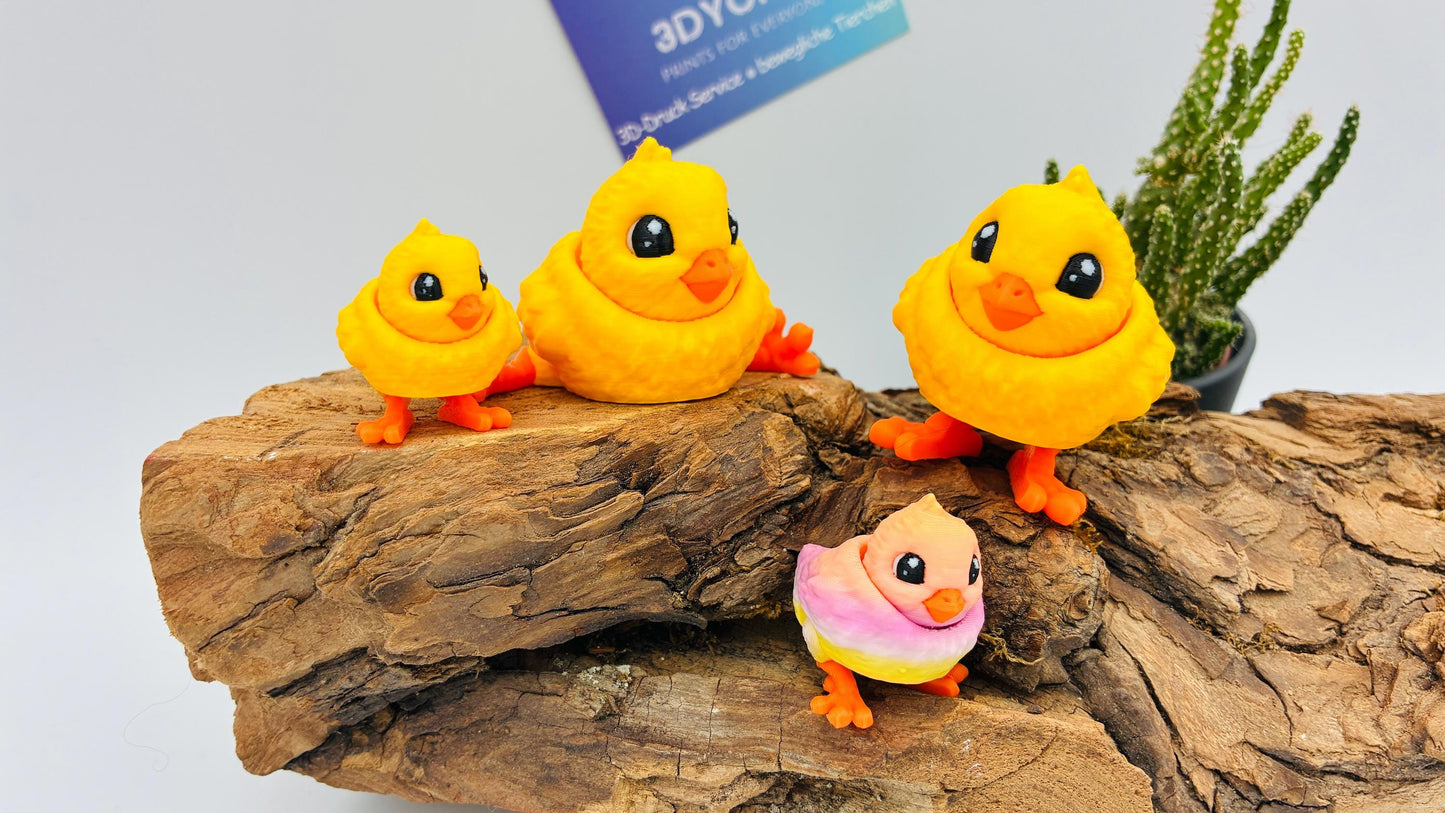3D Gedrucktes Bewegliches Küken – Flexi Küken – Optional mit Ei – Süße Dekoration / Geschenk / Sammelfigur