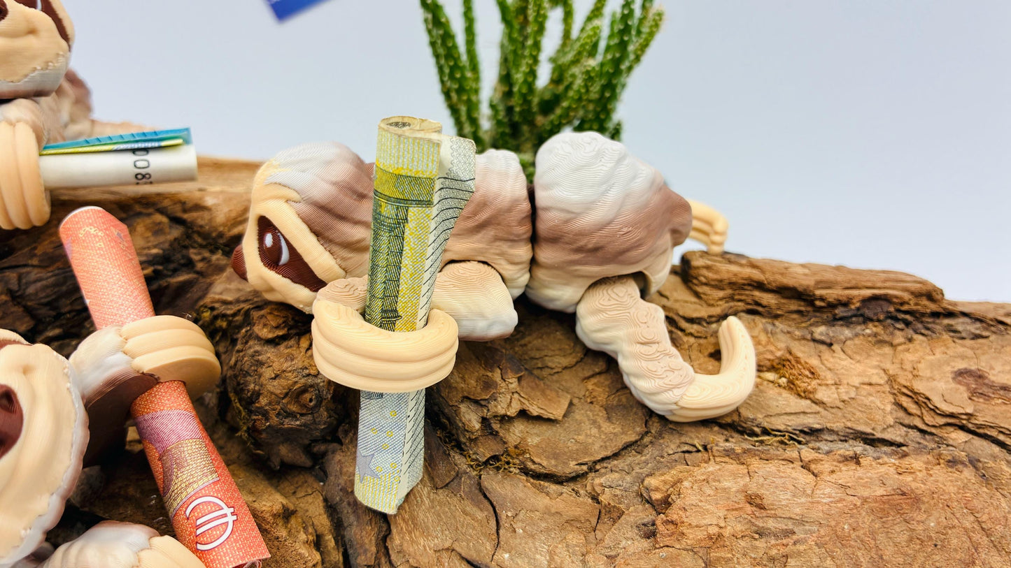 1.) Bewegliches 3D Faultier Geldgeschenk – Originelle Geschenkidee zur Hochzeit, Geburtstag oder Taufe – Optional mit Baum