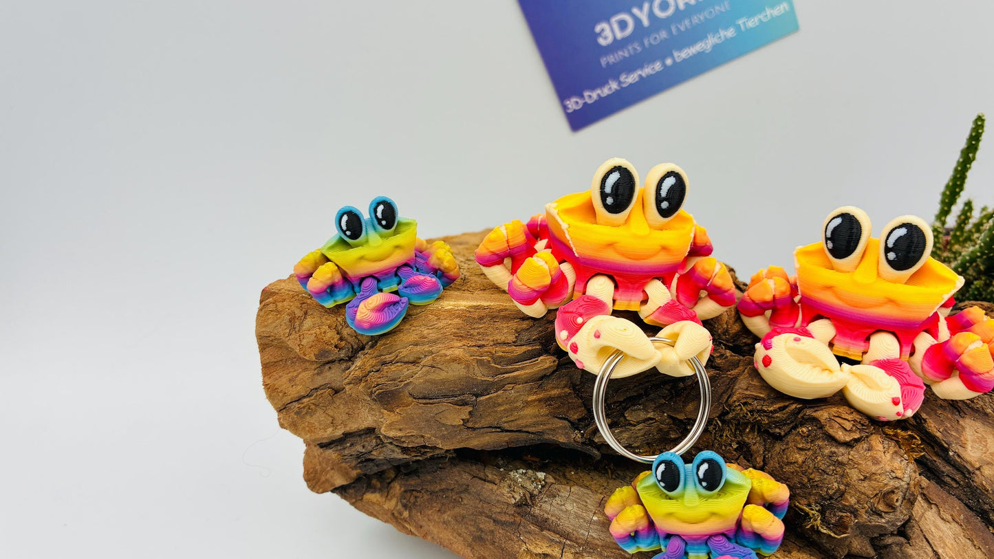 Bewegliche 3D gedruckte Krabbe – maritime Deko, Flexi Krebs Tier, Magnetisch