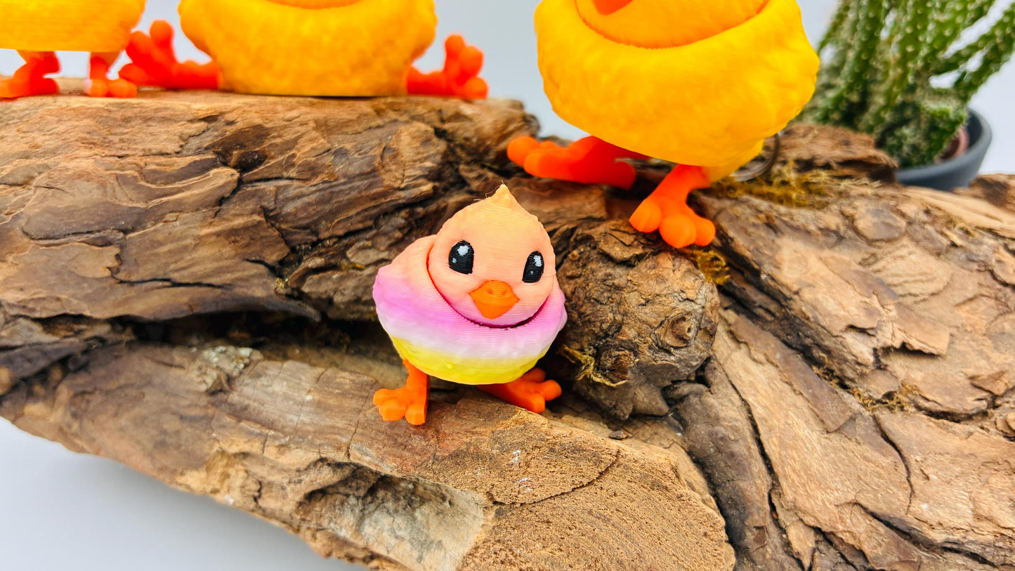 3D Gedrucktes Bewegliches Küken – Flexi Küken – Optional mit Ei – Süße Dekoration / Geschenk / Sammelfigur