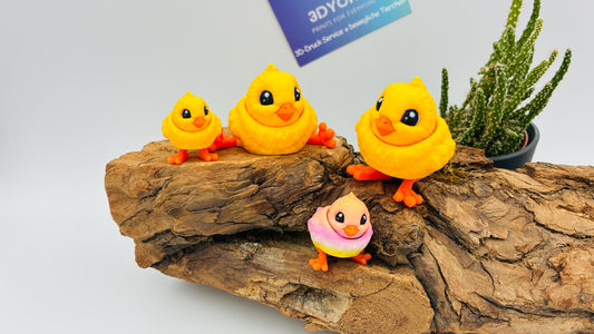3D Gedrucktes Bewegliches Küken – Flexi Küken – Optional mit Ei – Süße Dekoration / Geschenk / Sammelfigur