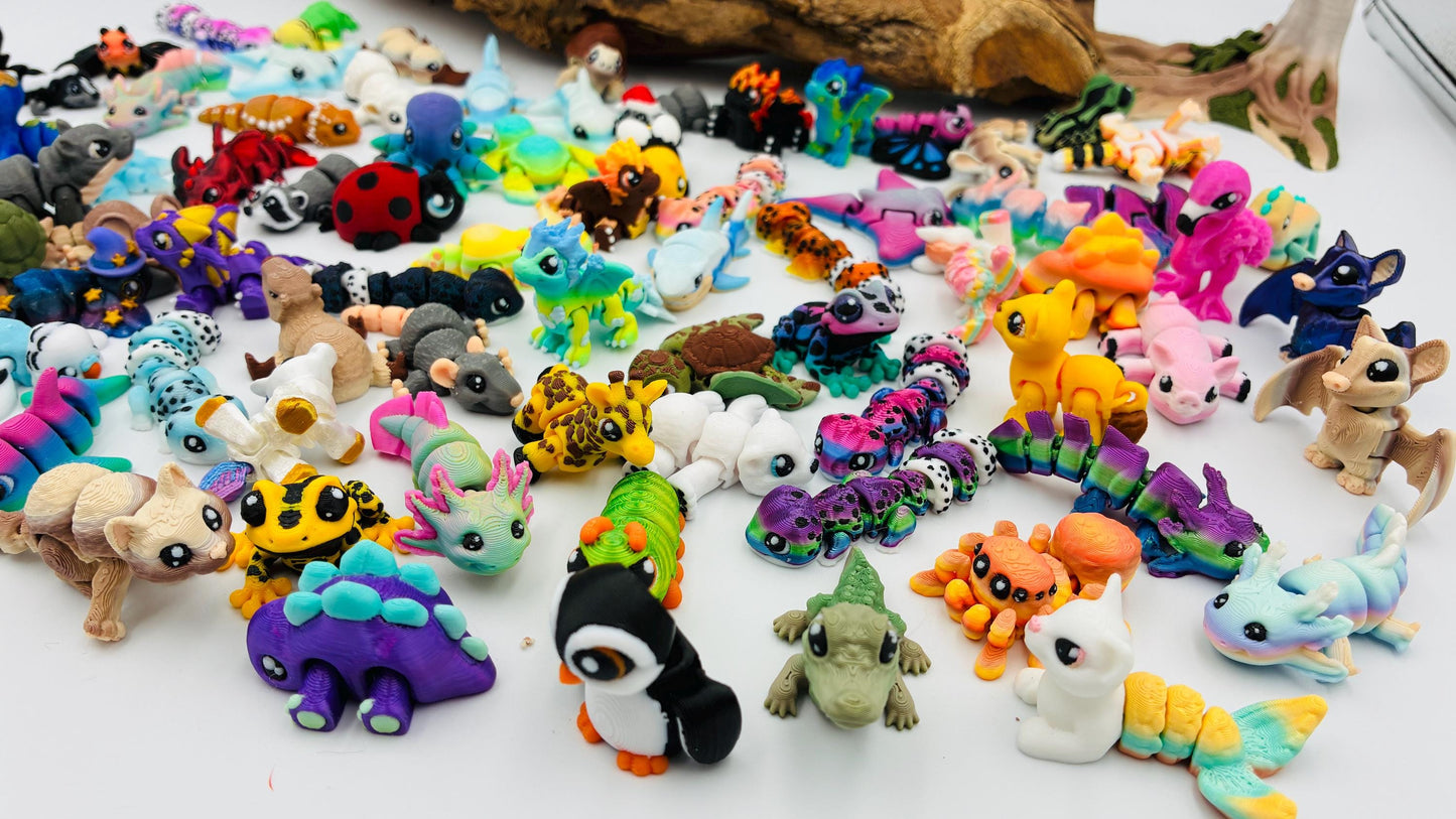 1.) 3D-gedruckte Mini-Tierchen ("Yordelz" 3,5–6,5 cm) – Wähle dein Set oder lass dich überraschen!