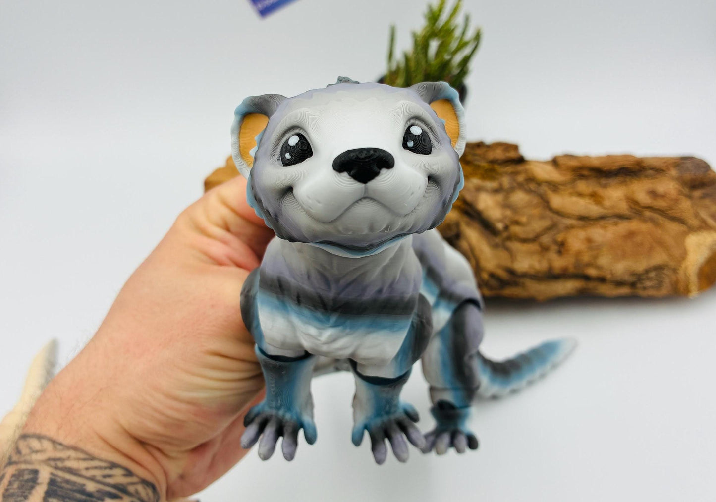 Bewegliches 3D-gedrucktes Frettchen – Flexi Tierfigur in Wunschfarbe & 3 Größen