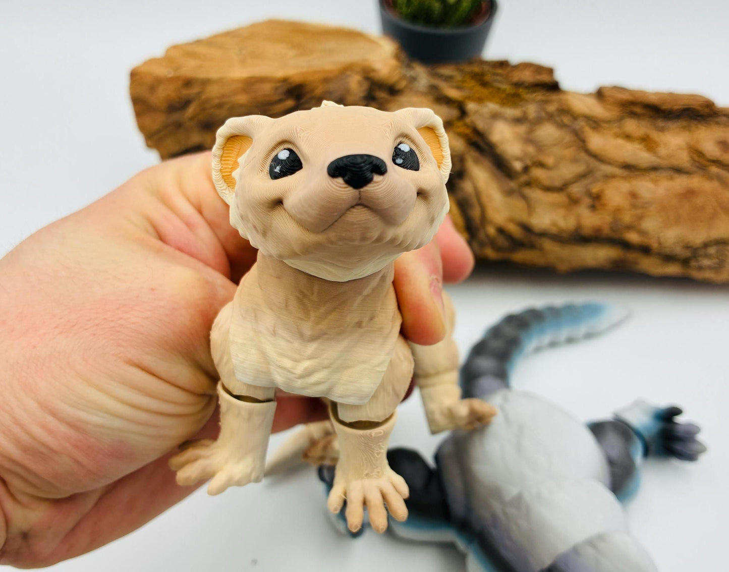 Bewegliches 3D-gedrucktes Frettchen – Flexi Tierfigur in Wunschfarbe & 3 Größen